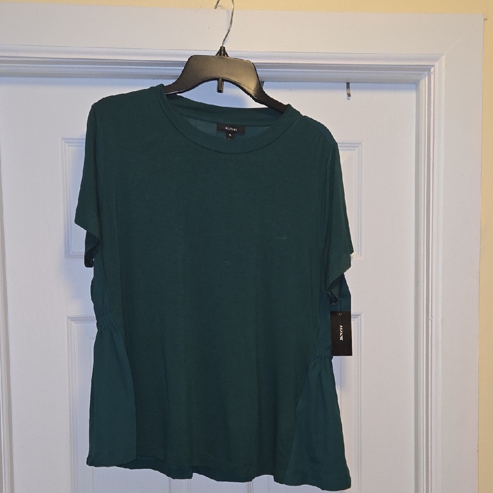Alfani Dark Teal Short Sleeve Top